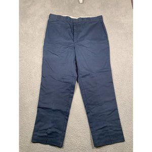 NWT Dickies Original Fit‎ Lined Work Pants Navy Blue Wrinkle Stain Resist 46x32